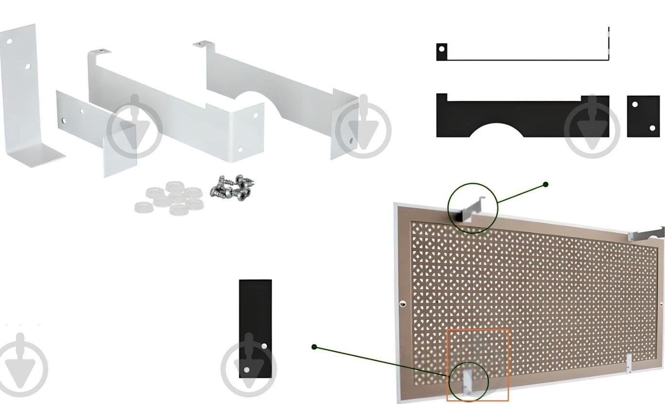 Экран-решетка декоративная на батарею отопления R32-F120 Белый (25294330) - фото 5 Экран-решетка декоративная на батарею отопления R32-F120 Белый (25294330) - фото 5