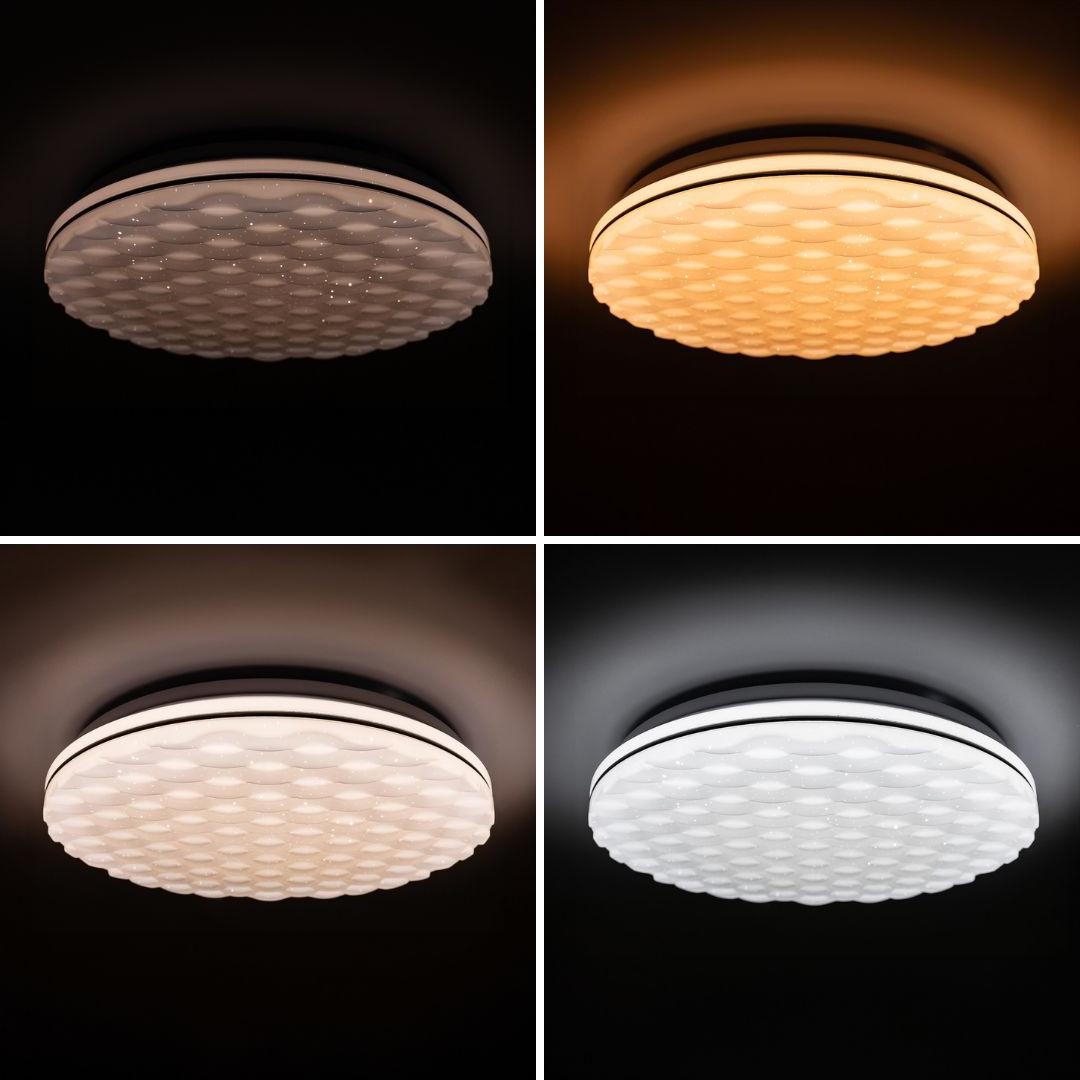 Стельовий світильник Vestum CELL зоряне небо 80W 3000K-6500К з ДК 480х70 мм Срібний - фото 2