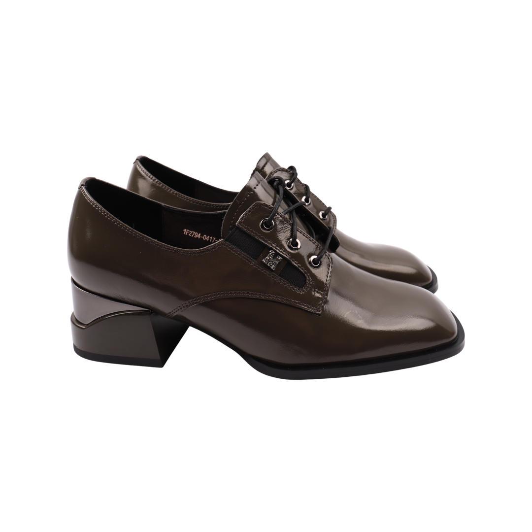 Туфли женские Molka из кожи р. 38 Зеленый (196-22DTC)