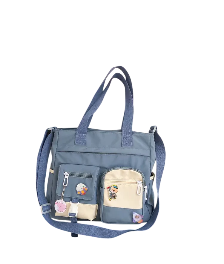 Сумка для девочки с карманами для школы/университета Синий (А429)