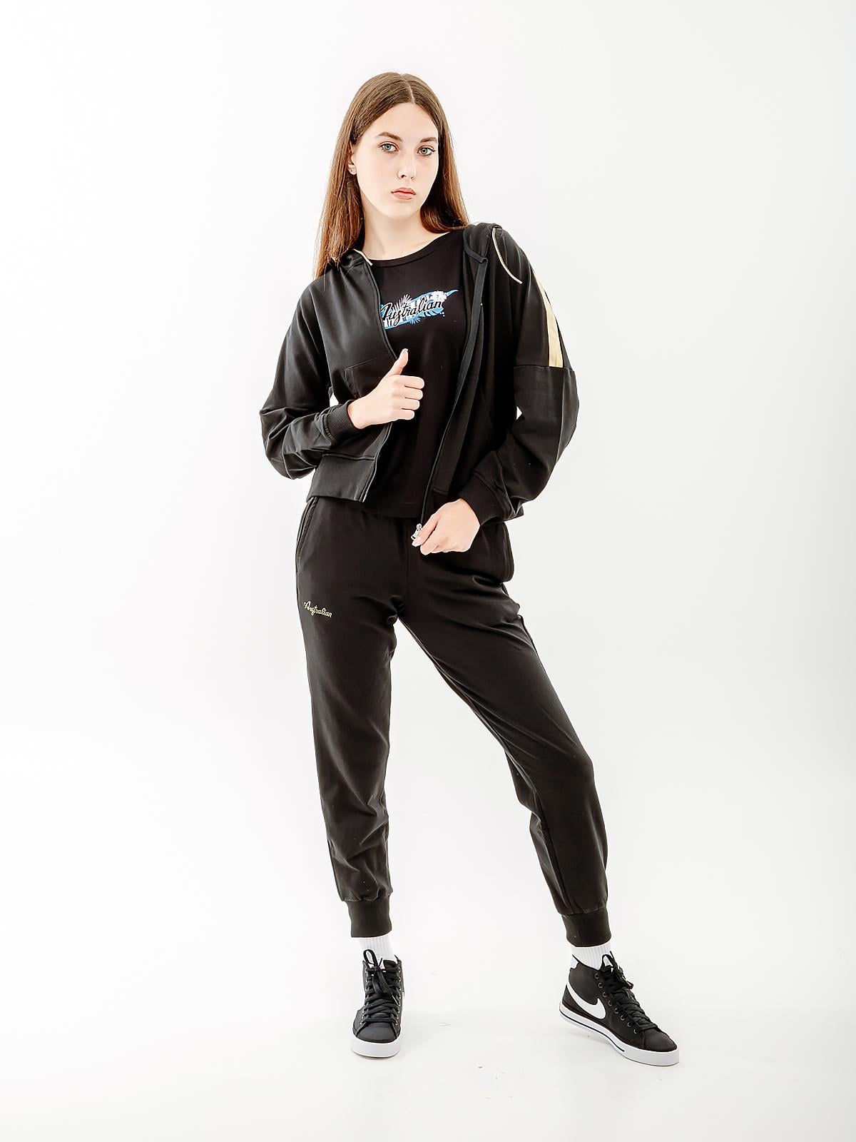 Костюм женский Australian GOLD TAPE ELASTIC FLEECE TRACKSUIT S Черный (7dLSDTU0073-003 S)