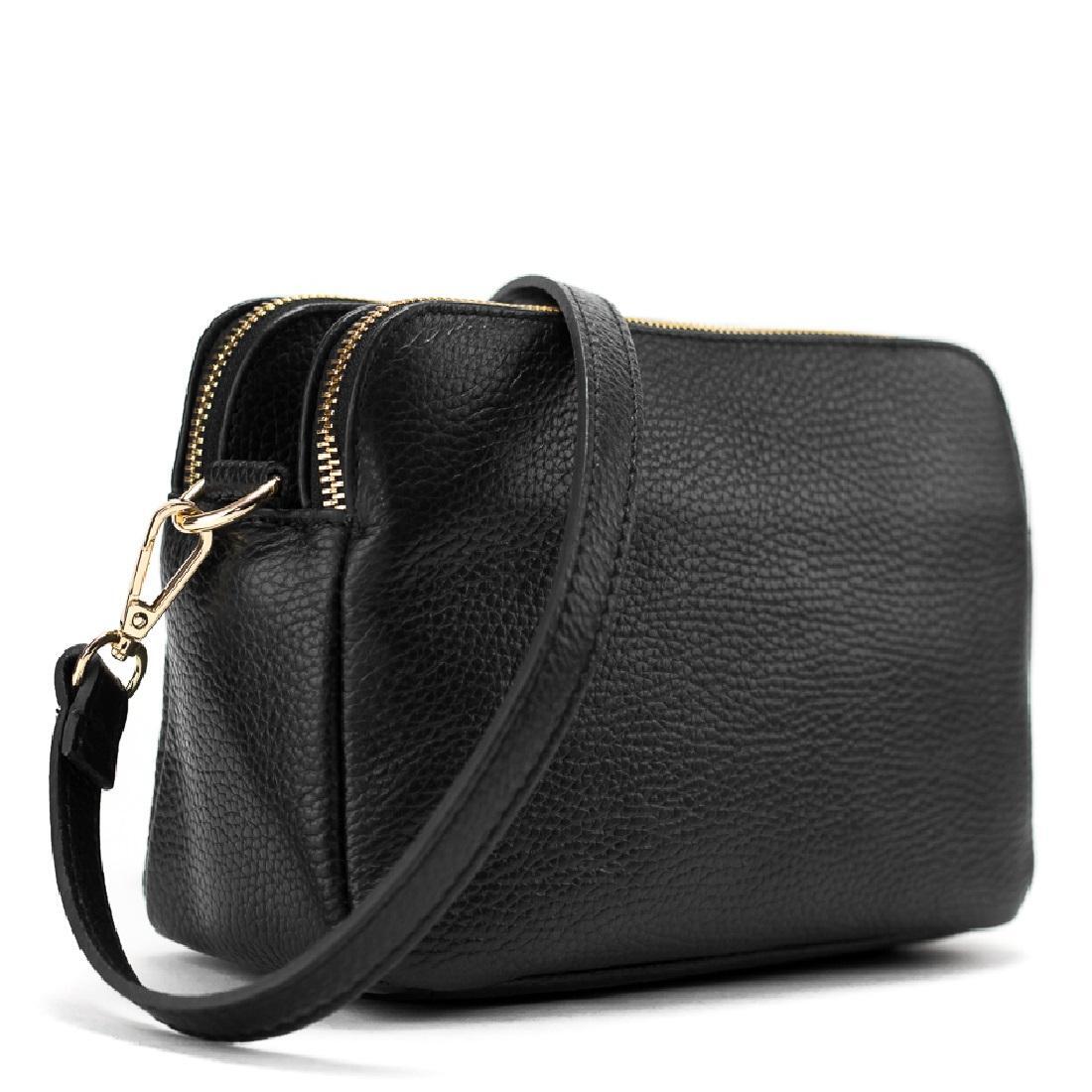 Женская сумка Royal Bag F-IT-9828-8A на три отдела кожаная Черный (6186)