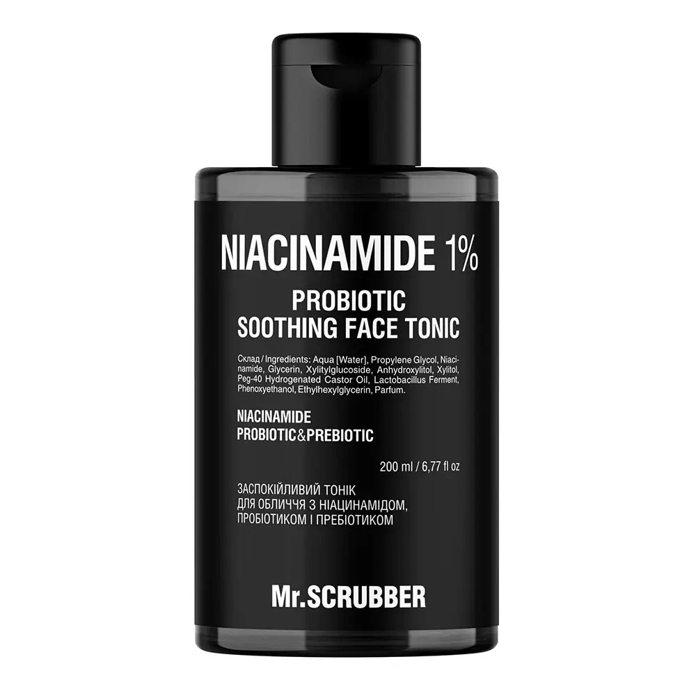 Тоник для лица успокаивающий Mr.SCRUBBER Niacinamide 1% с пробиотиком/ниацинамидом и пребиотиком 200 мл (32122323)