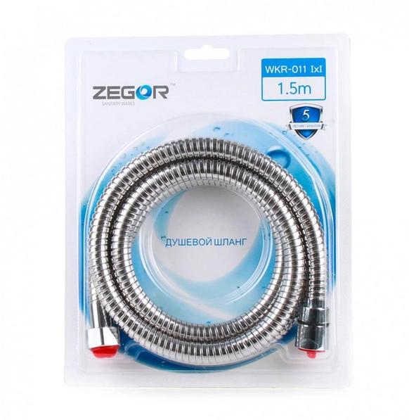 Шланг для душа растяжной Zegor WKR-011 металлизированная оплетка 1,5 м Хром