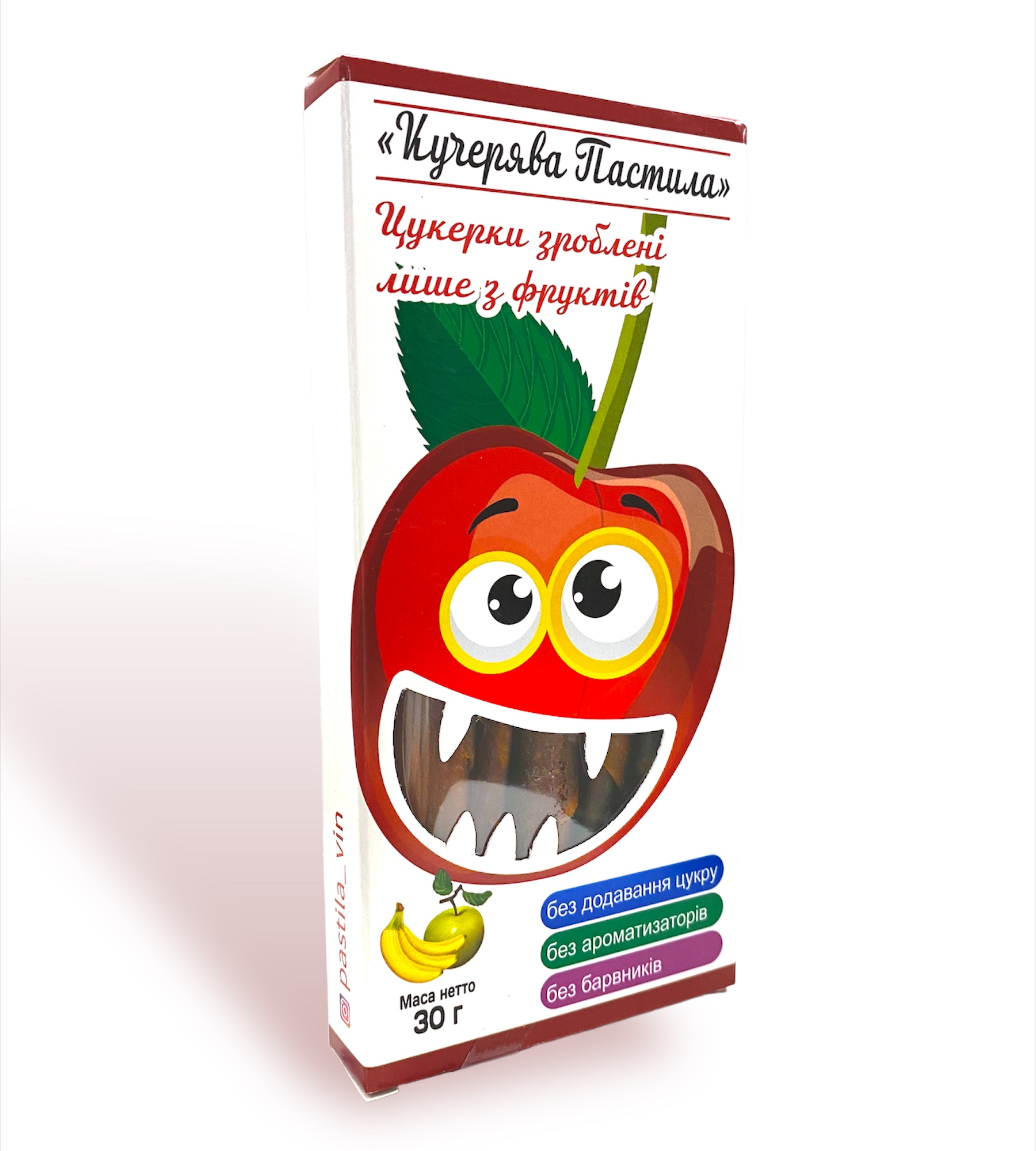 Натуральні цукерки Кучерява Пастила з вишнею 30 г Натуральні цукерки Кучерява Пастила з вишнею 30 г
