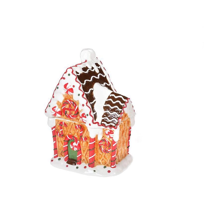 Банка для сладостей Пряничная Сказка Заснеженный Домик 500 мл керамическая (BD-923-250-A1) - фото 1