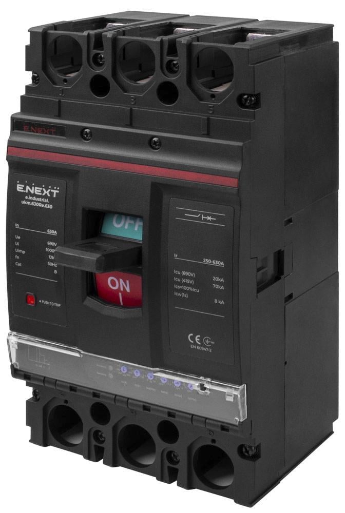 Автоматичний вимикач E.NEXT e.industrial.ukm.630Re.630 3Р 630А 70кА з електронним розчеплювачем (i0770047)