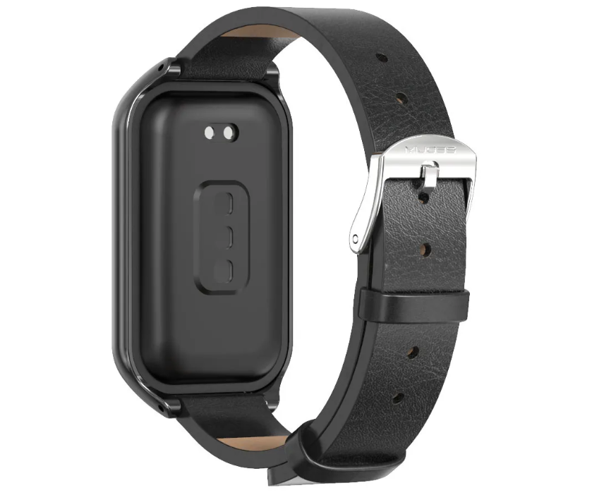 Ремешок кожаный Mijobs для фитнес браслета Xiaomi Mi Smart Band 8 Active Black (2066208283) Ремешок кожаный Mijobs для фитнес браслета Xiaomi Mi Smart Band 8 Active Black (2066208283)