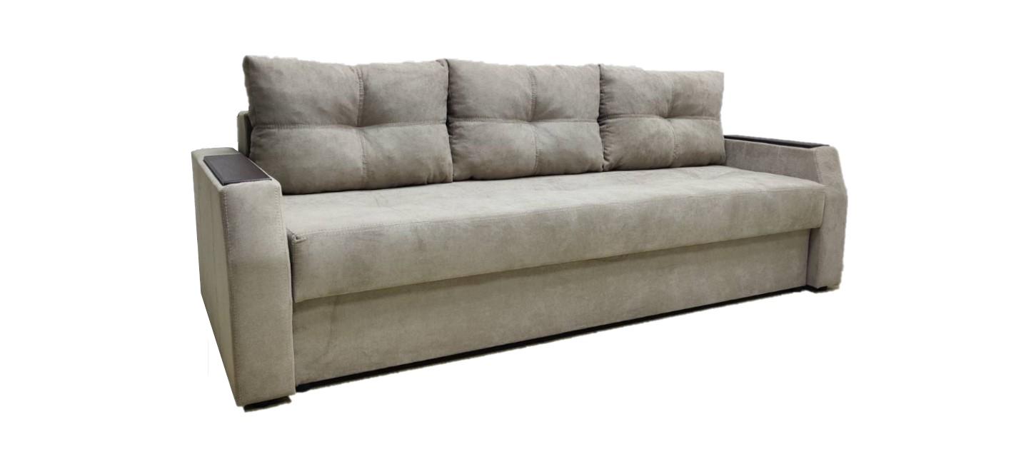 Диван еврокнижка Оскор с подушками и нишей 223х100 см Серый (1764733225) - фото 2