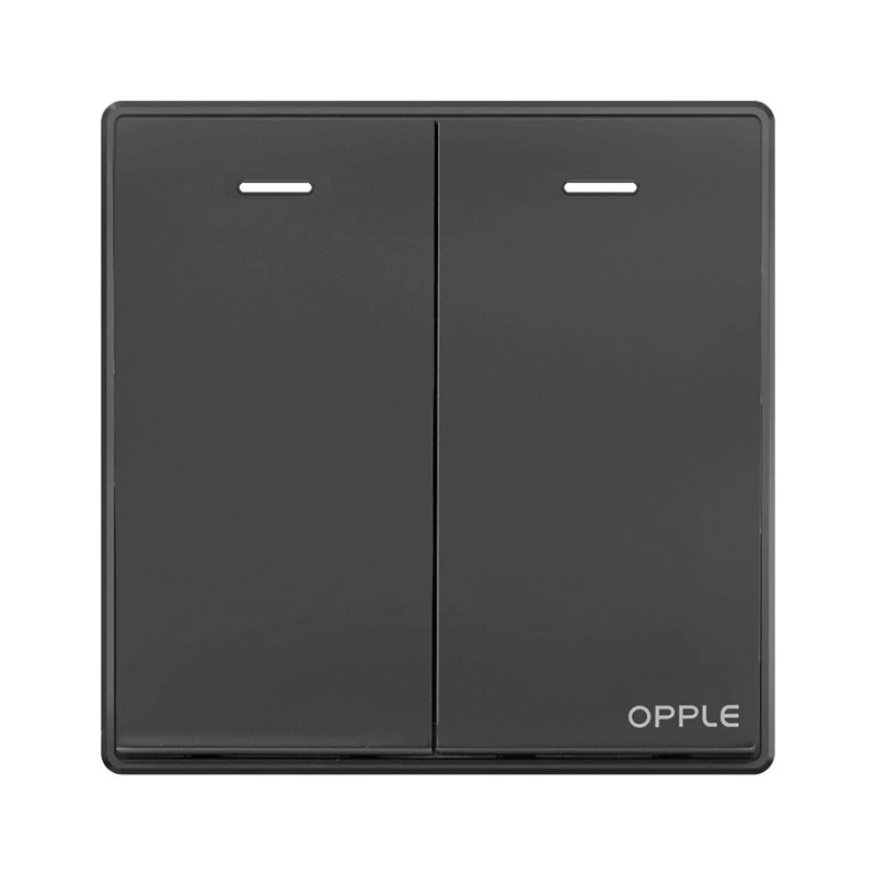 Выключатель двухклавишный OPPLE K05 Black (K051021A-H4)