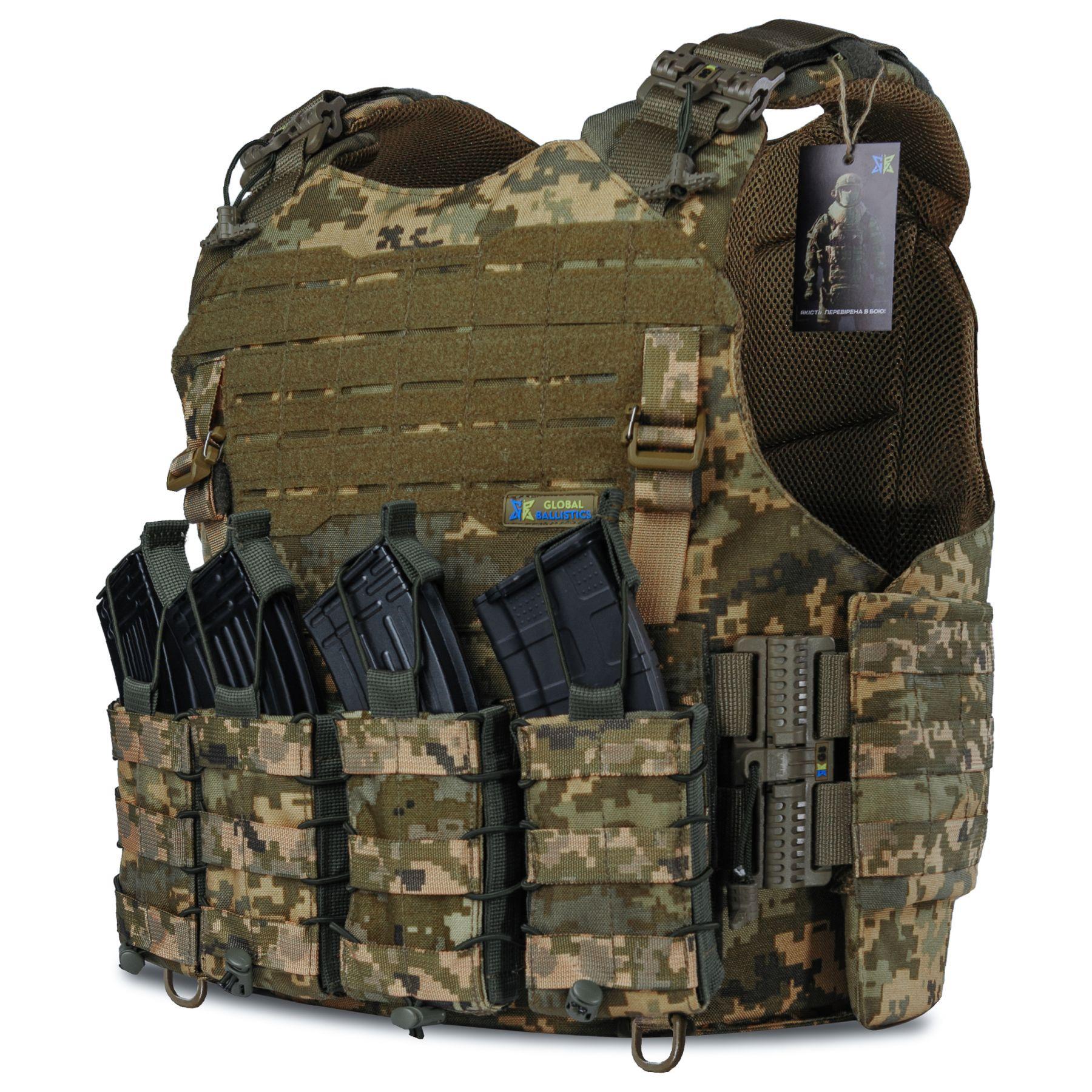 Плитоноска Warmor Gen.4 с системой быстрого сброса с 4 подсумками Пиксель (А526)