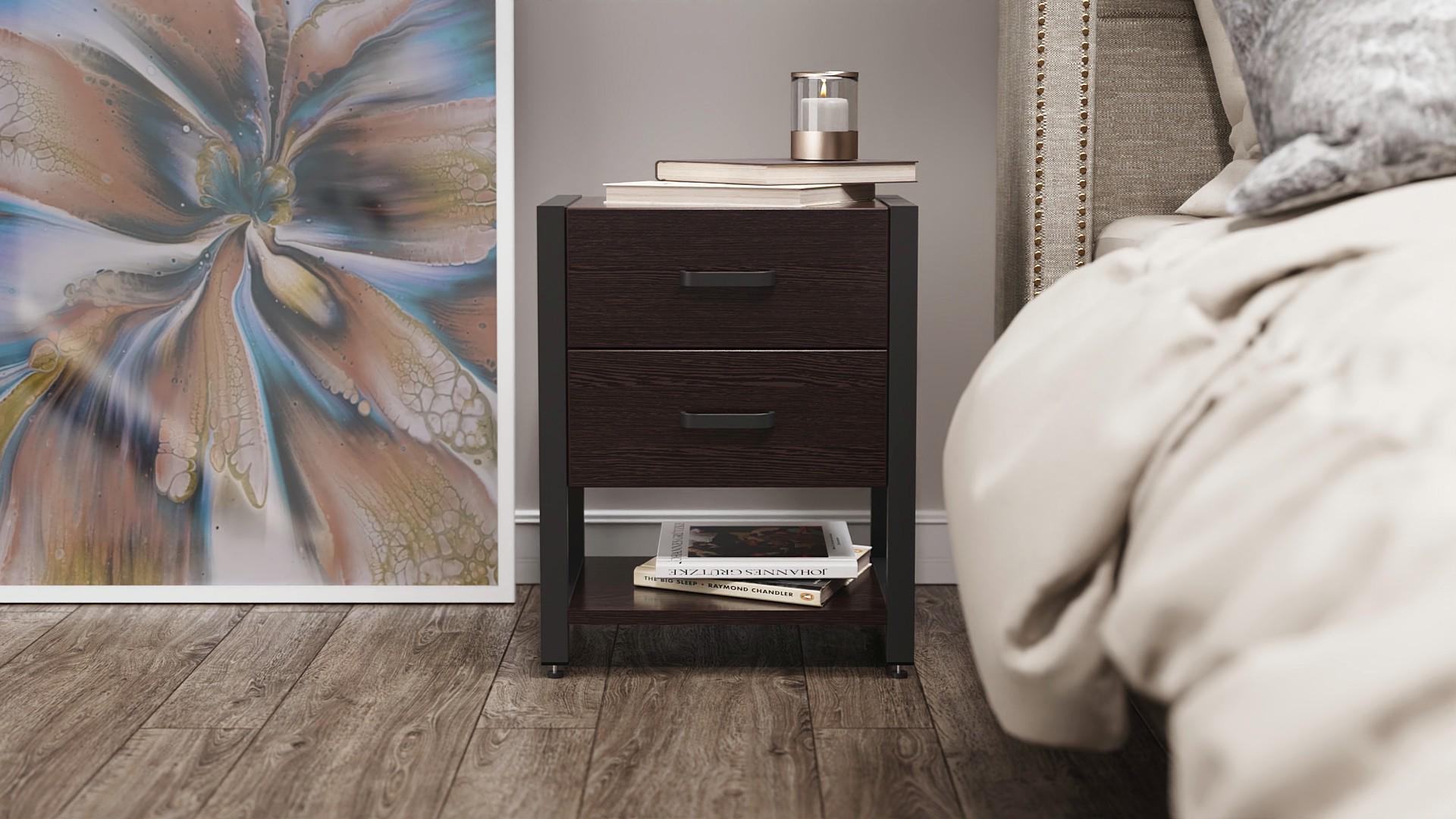 Тумба универсальная Ferrum-decor Вивьен 2/1 ДСП 16 мм 50x41x40 см Черный/Венге (FRD-106191) - фото 6