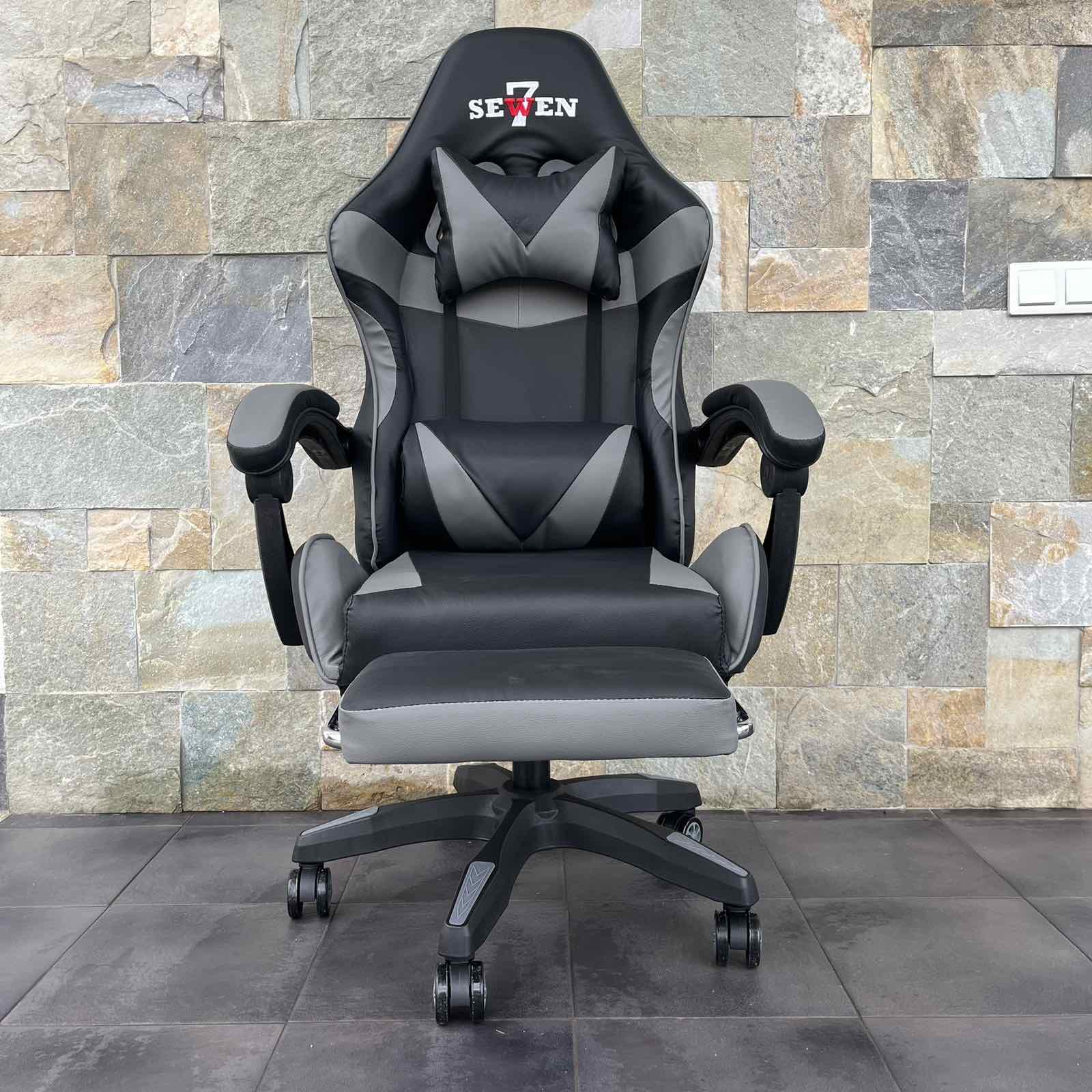 Кресло компьютерное геймерское SEWEN 730 Черный/Серый (9869702) - фото 3 Кресло компьютерное геймерское SEWEN 730 Черный/Серый (9869702) - фото 3