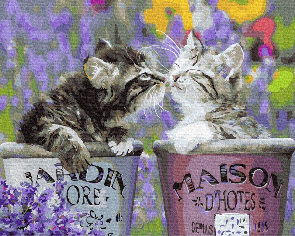 Картина по номерам Brushme "Котики в горшочках" (GX29359)