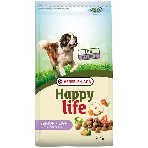 Корм сухой низкокалорийный для пожилых собак Happy Life Senior Light with Chicken с курицей 3 кг (311073)