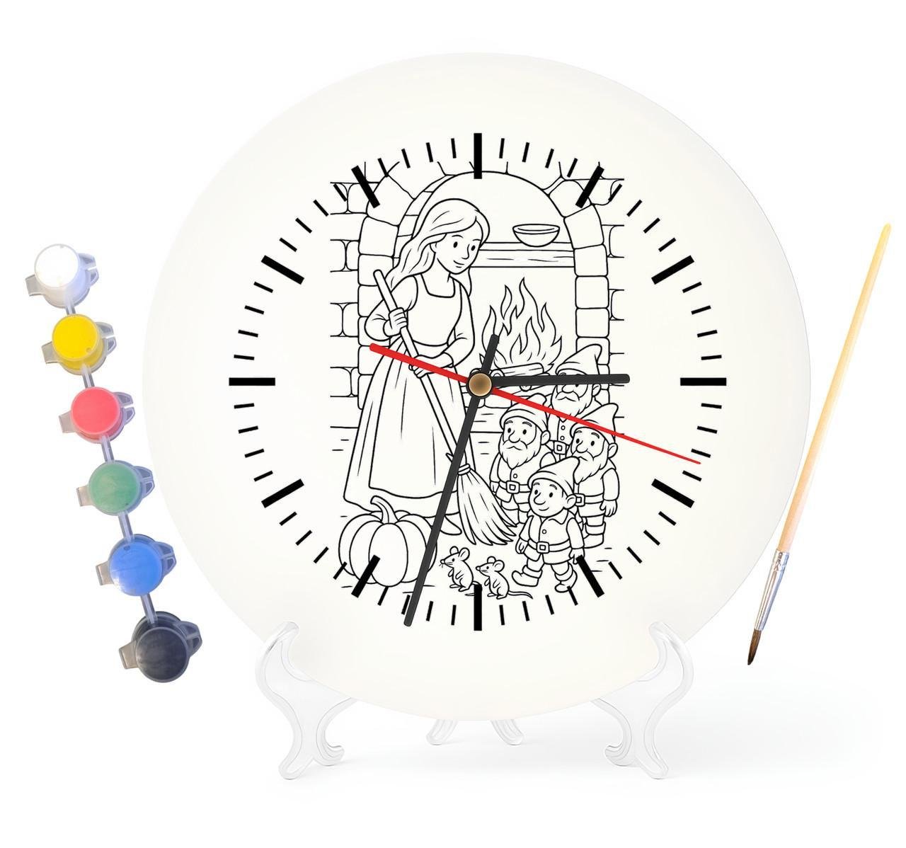 Детский набор для творчества часы-раскраски Белоснежка по мотивам сказки братьев Гримм 30 см (Г0015)