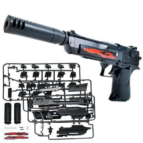Конструктор пистолет на шариках DIY Desert Eagle с глушителем Black (287086)