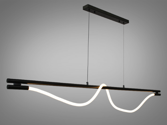 Подвесной светильник-люстра Шланг линейный светодиодный 20W Черный (9609-L1600BK)