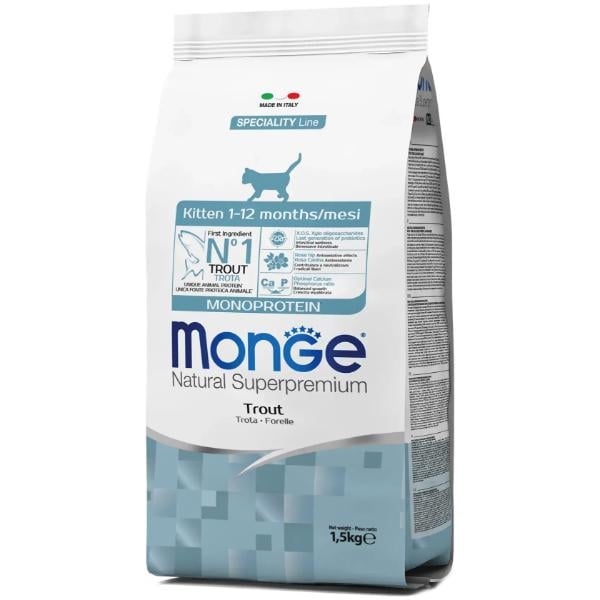 Корм для кошек сухой Monge Cat Kitten с форелью 1,5 кг (000025716)