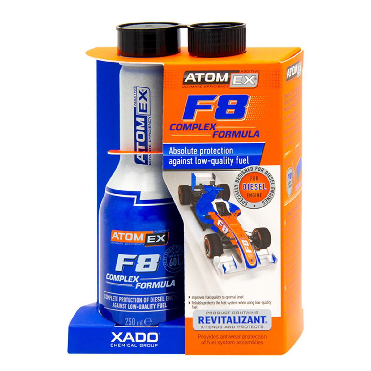 Защита дизельного двигателя XADO ATOMEX F8 Complex Formula 250 мл