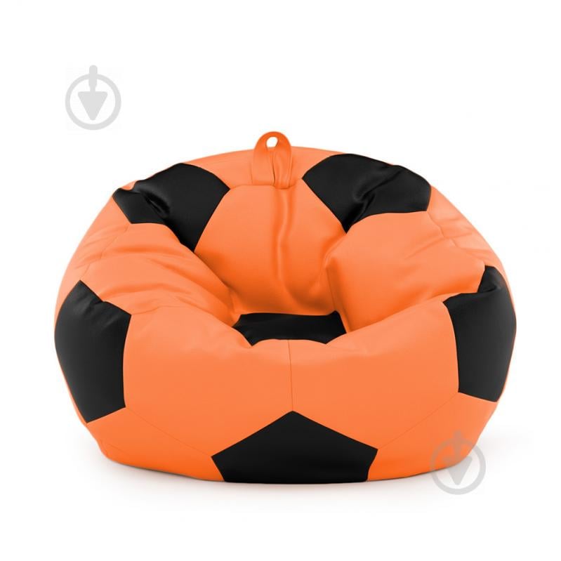 Кресло мешок Мяч Оксфорд 100см Студия Комфорта размер Стандарт Оранжевый + Черный