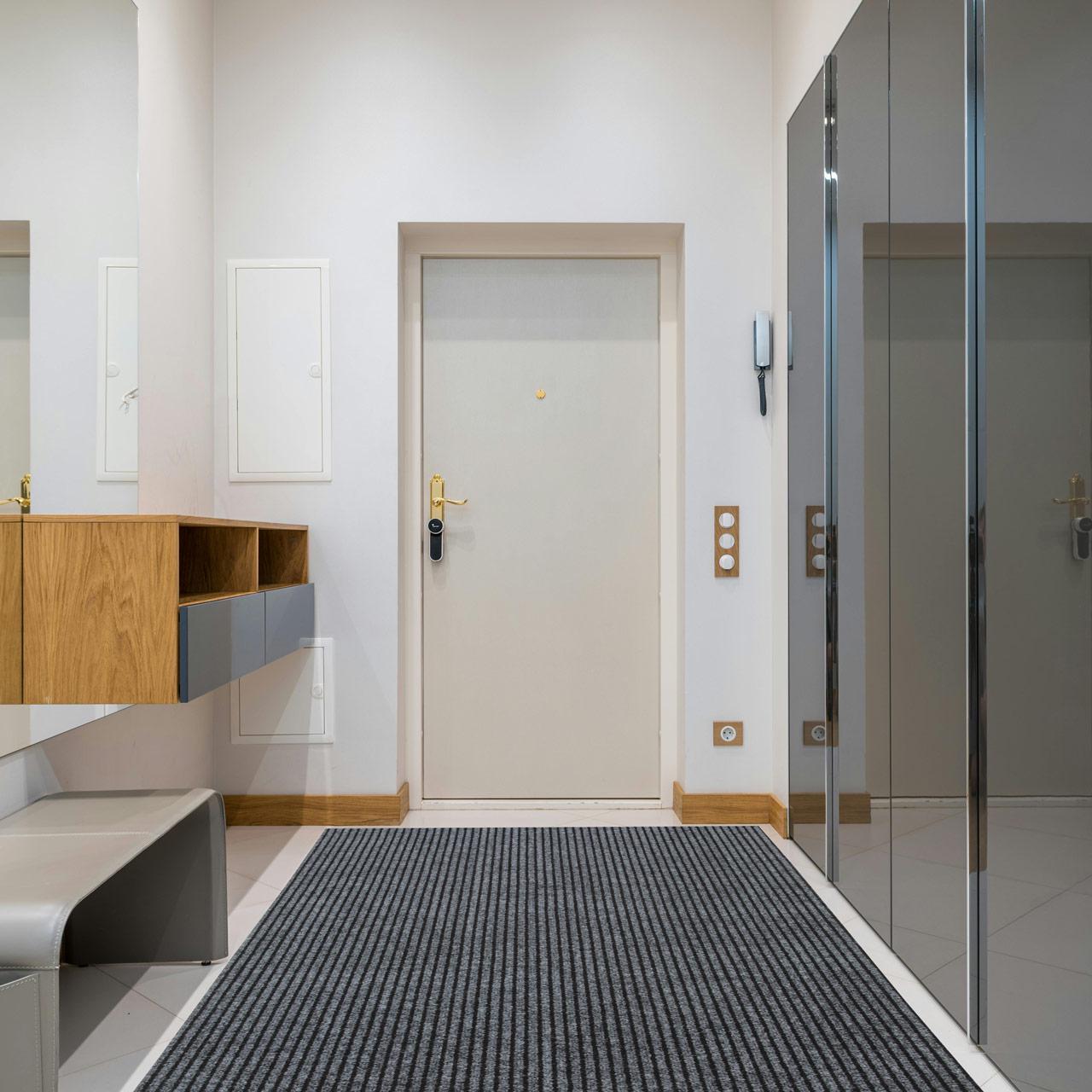 Килим брудозахисний з ворсом на гумовій основі DAKARIA Vebe Sheffield Run 70 0,8x1,2 м Сірий (00-00016998) - фото 8