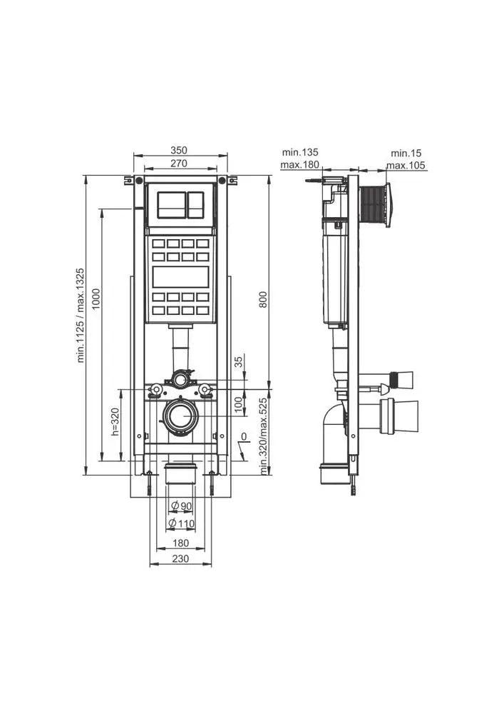 Комплект інсталяції ROCA Eko Frame WMR01H860377 з унітазом кнопка Хром (124397) - фото 2