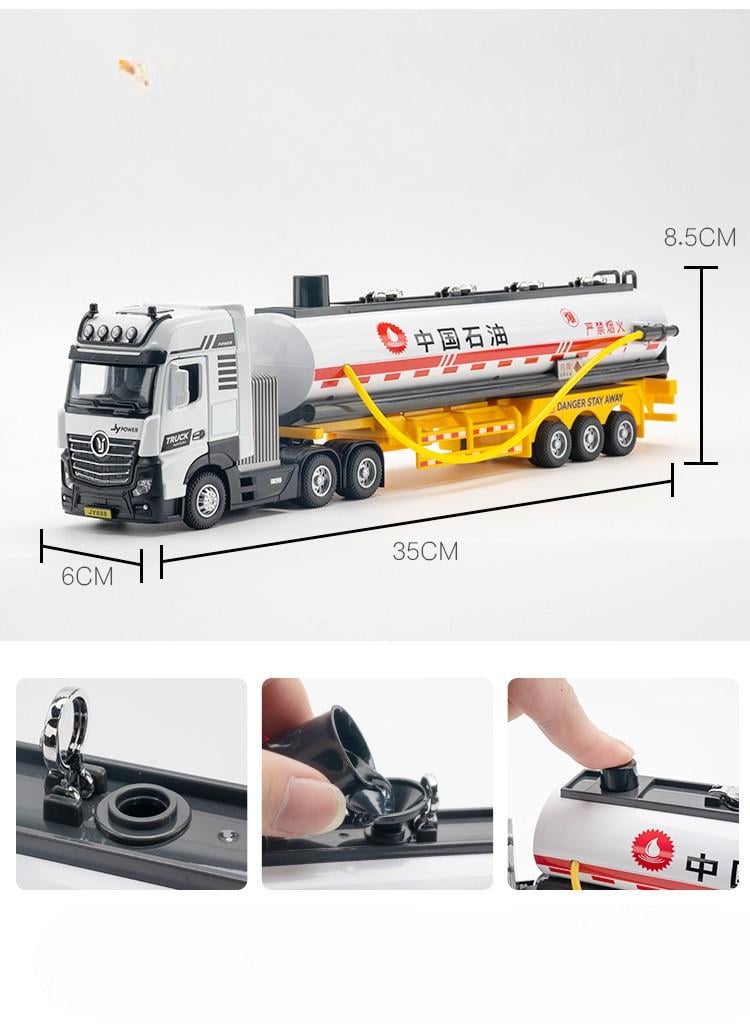 Машина-автоцистерна Паливовоз з функцією розпилення води інерційним механізмом світлом і звуком 1:50 Жовтий - фото 3 Машина-автоцистерна Паливовоз з функцією розпилення води інерційним механізмом світлом і звуком 1:50 Жовтий - фото 3