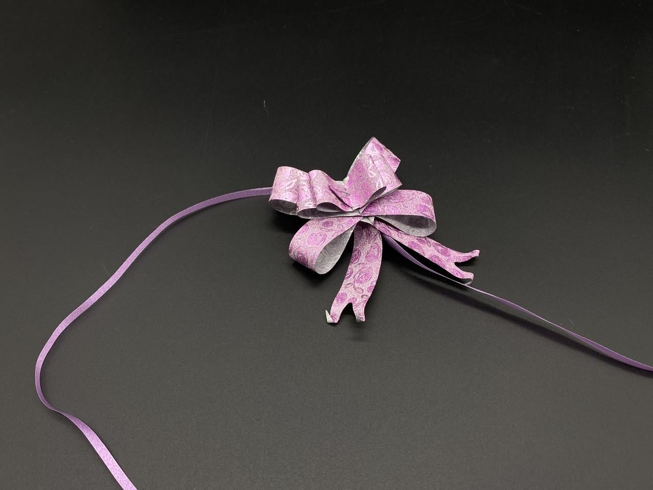 Бант подарочный затяжной с блестками Светло-розовый (BN-627-11)