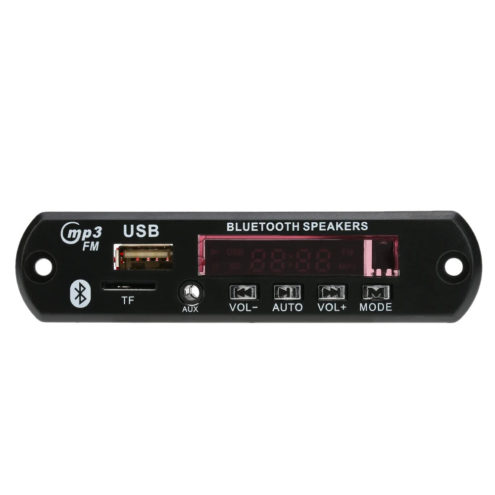 Авто MP3/FM модуль усилитель USB TF AUX SD Bluetooth 5-12В Черный - фото 2