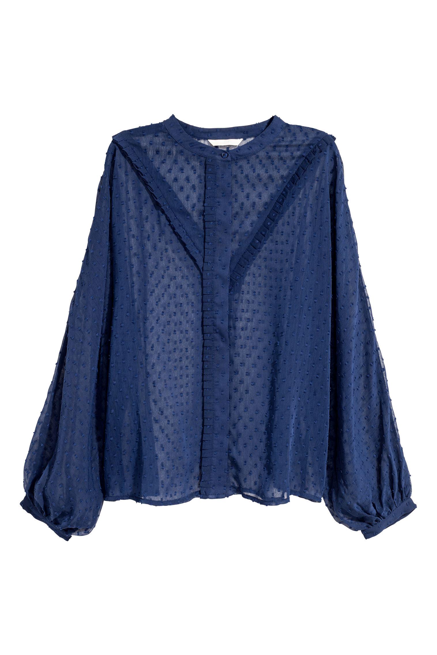 Блуза H&M р. 36 Темно-синий (1311546035)