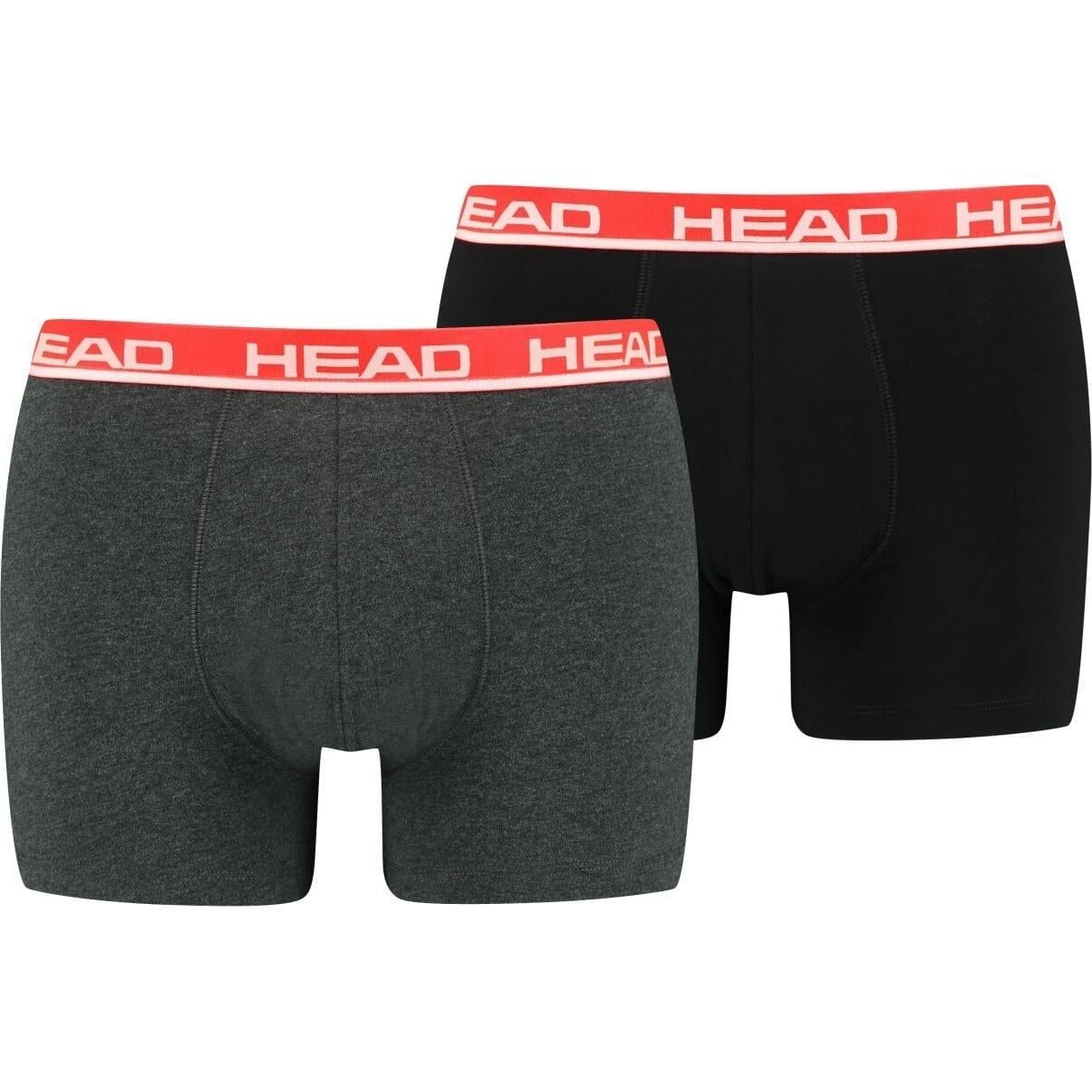Трусы боксерки Head BASIC BOXER 2P 701202741-011 2 шт. M Серо-красный/Черно-красный (56900-48)