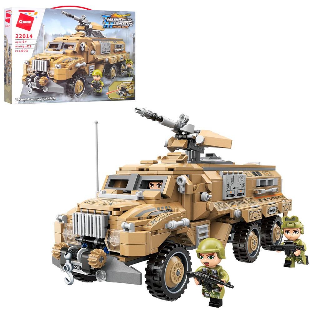 Конструктор дитячий Qman 22014 Важка броньована машина з солдатами 603 деталей
