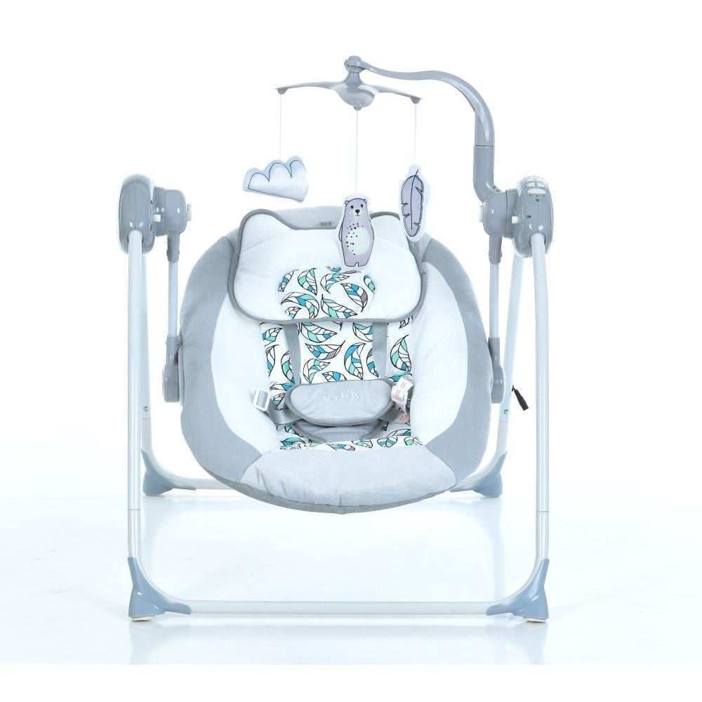 Качели ME 1075 TEDDY пульт 5 скоростей таймер 12 мелодий 2 положения спинки Серый (26862133) - фото 5