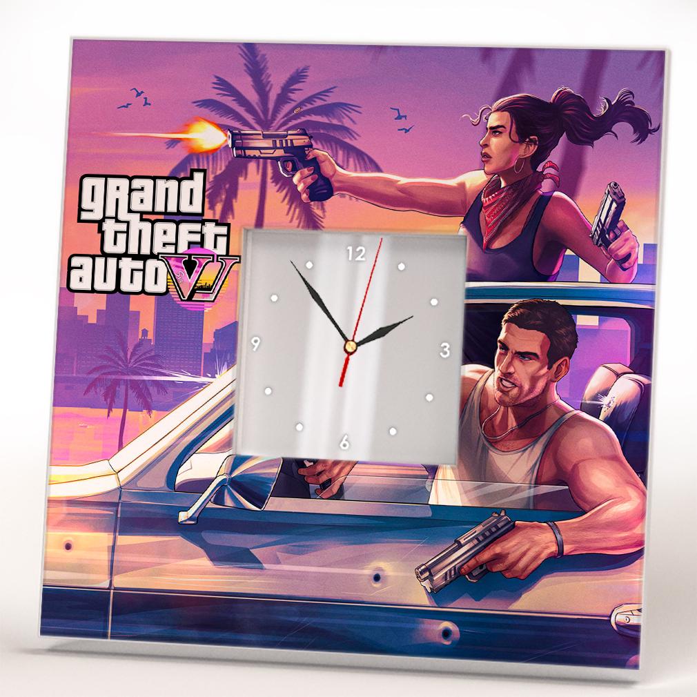 Часы Игра ''Grand Theft Auto VI. GTA 6'' 260x260 мм (C04620)