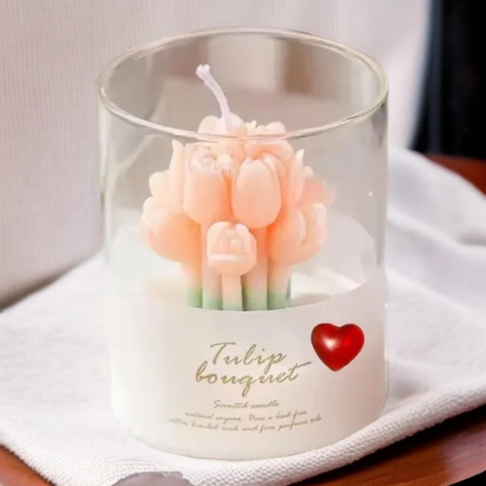 Свеча ароматическая в стакане Tulip bouquet Оранжевый