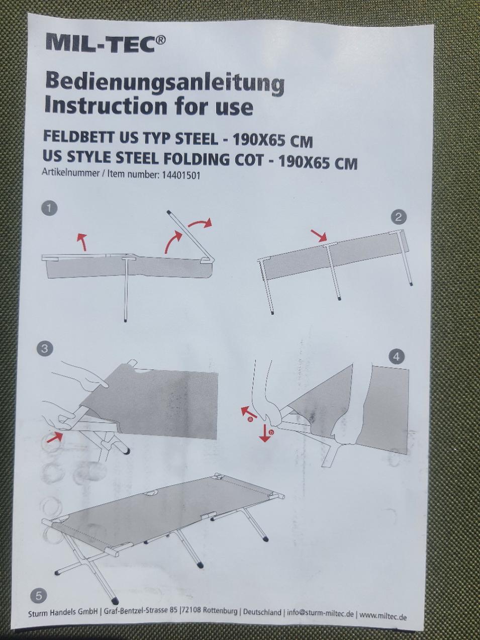 Раскладушка армейская полевая Mil-Tec US Type Steel 200 кг 200x65 см Olive (14401501) - фото 11 Раскладушка армейская полевая Mil-Tec US Type Steel 200 кг 200x65 см Olive (14401501) - фото 11