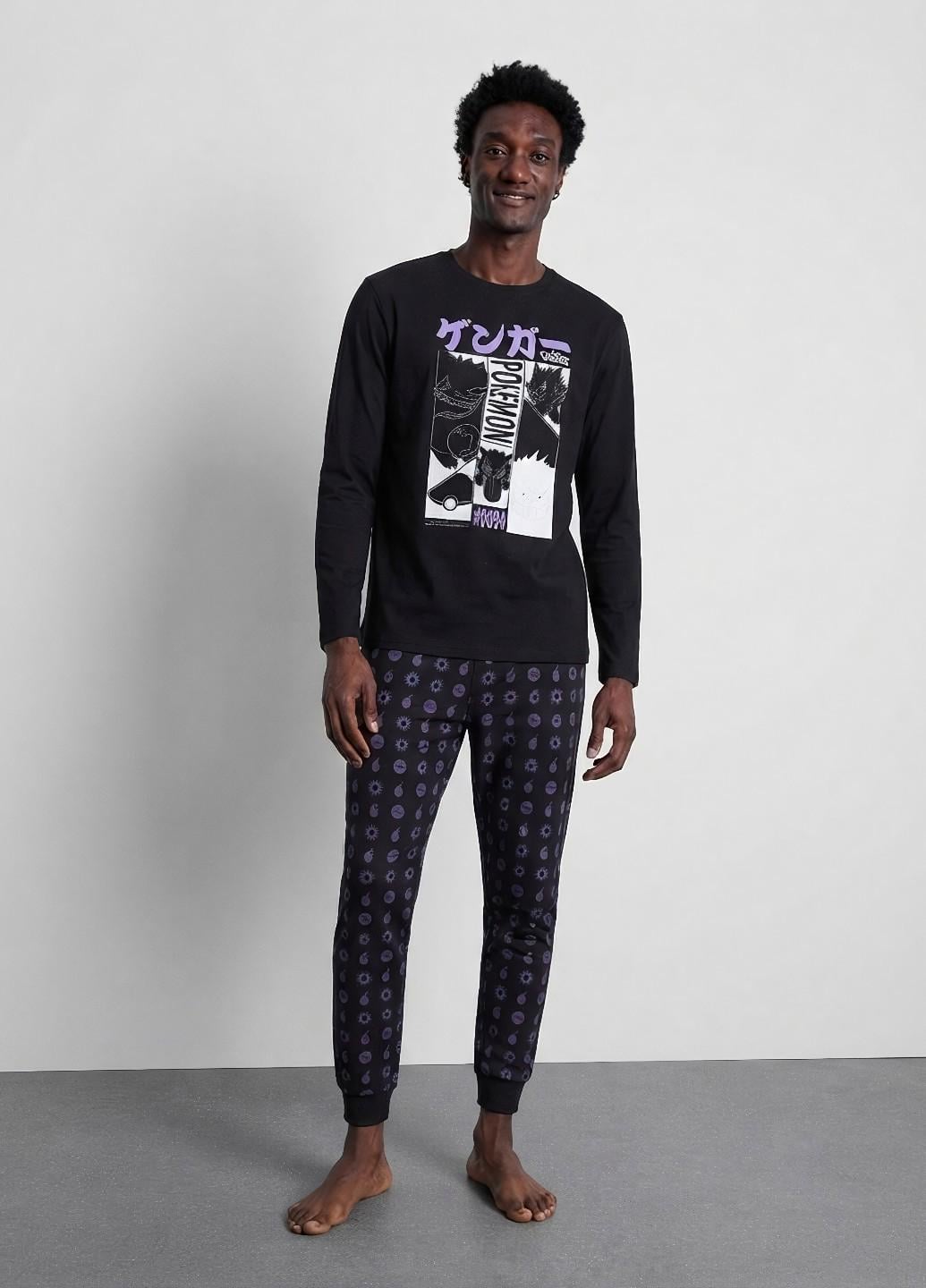 Пижама мужская теплая PRIMARK Pokémon Long sleeve Pyjamas L Черный (261)