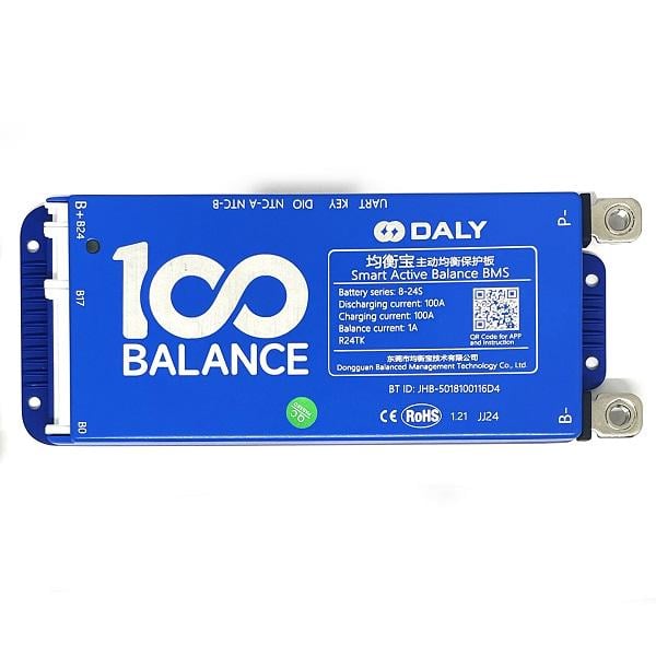 Плата Smart BMS DALY 8-24S100A without CAN +1А active balancе+BT