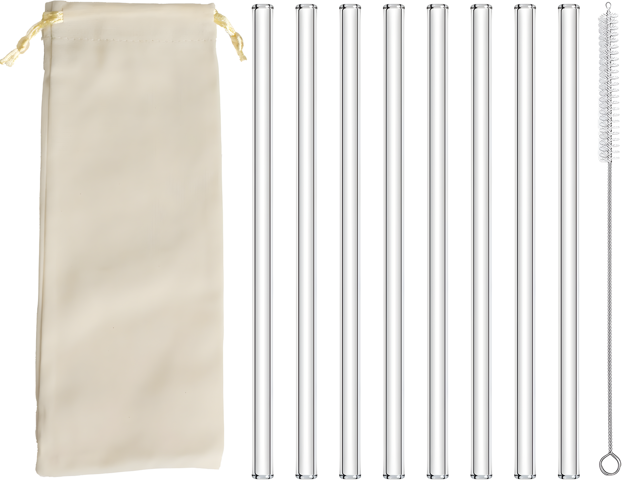 Набір скляних трубочок багаторазові з щіткою і чохлом 190 мм 8 шт. (2217661019) - фото 1 Набір скляних трубочок багаторазові з щіткою і чохлом 190 мм 8 шт. (2217661019) - фото 1