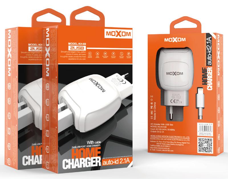 Зарядний пристрій Moxom KH-69 2 USB 2,1A кабель microUSB White (15300) - фото 6