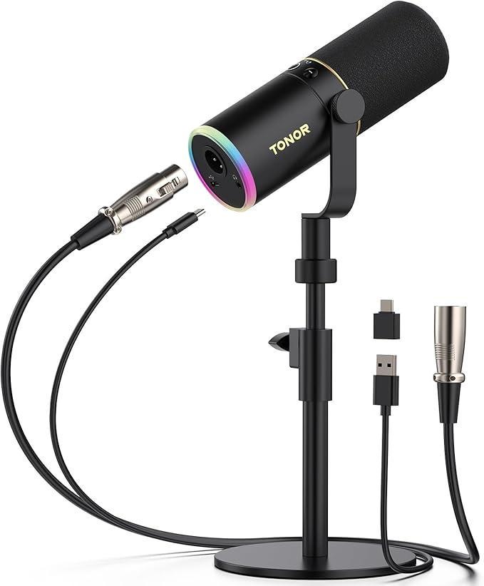 Мікрофон TONOR XLR/USB динамічний для запису та подкастів Мікрофон TONOR XLR/USB динамічний для запису та подкастів