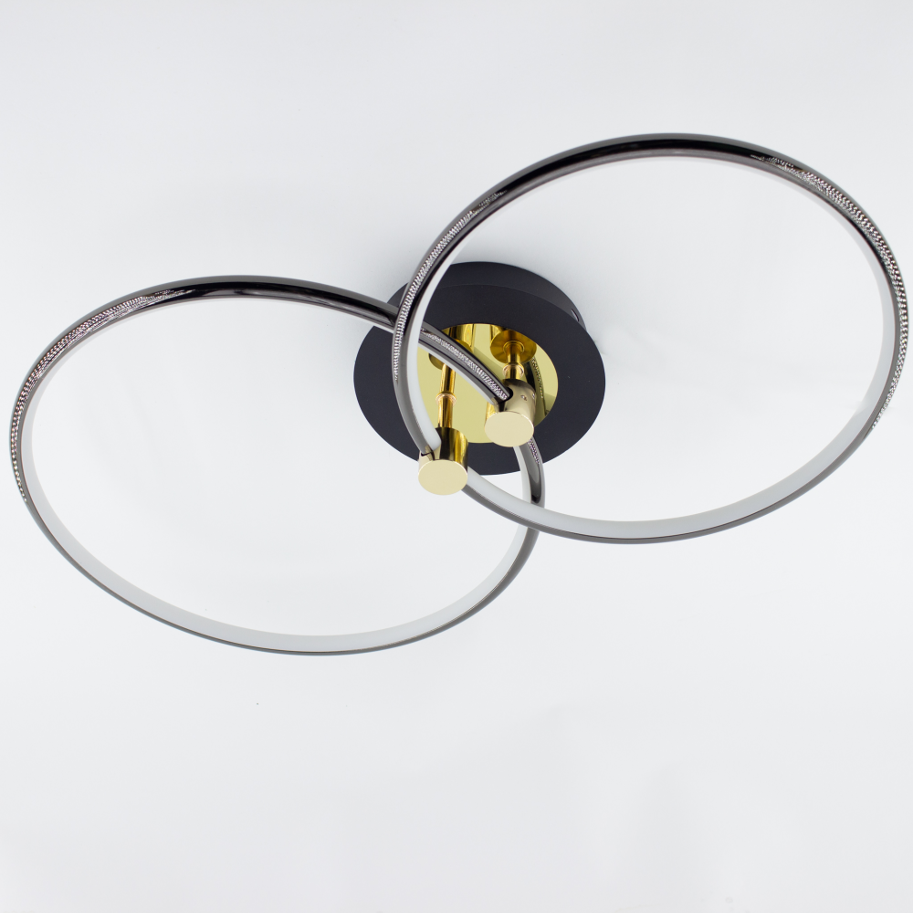 Люстра умная LED 48 Вт Черный/Золотой/Белый