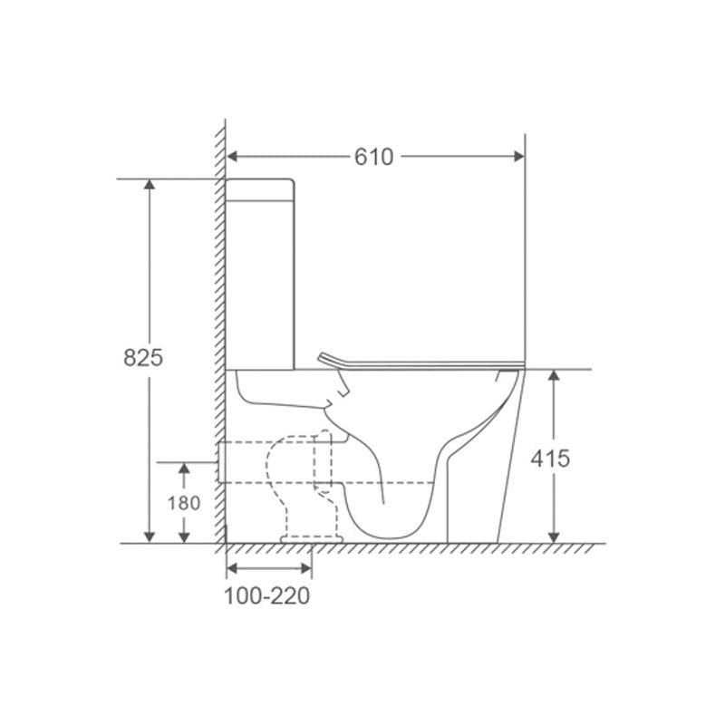 Унитаз-компакт MIXXUS Premium Quadro-0401-R система смыва RIMLESS 610x365x825 мм (MP6457) - фото 3