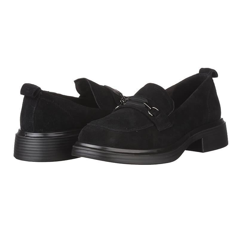 Лоферы женские PLPS P10-2 замшевые р. 39 Черный (90150)