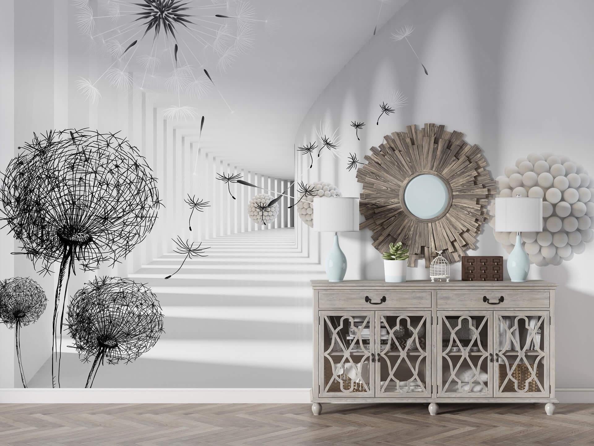 Фотообои флизелиновые Styleo Print-walls 3D Туннель одуванчиков 0333 350х270 см (Pw-0333/3)