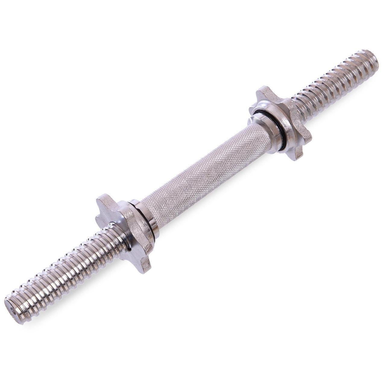 Гриф гантельный Shuang CAI SPORTS TA-8050 стальной хромированный с замками 35 см ø25 мм (2532860519)