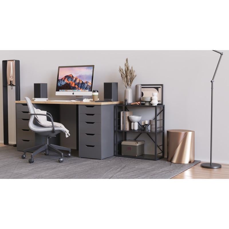 Етажерка Ferrum-decor Konekt 3/60 метал/ДСП Чорний/Сосна Кембра (FRD-104259) - фото 4 Етажерка Ferrum-decor Konekt 3/60 метал/ДСП Чорний/Сосна Кембра (FRD-104259) - фото 4