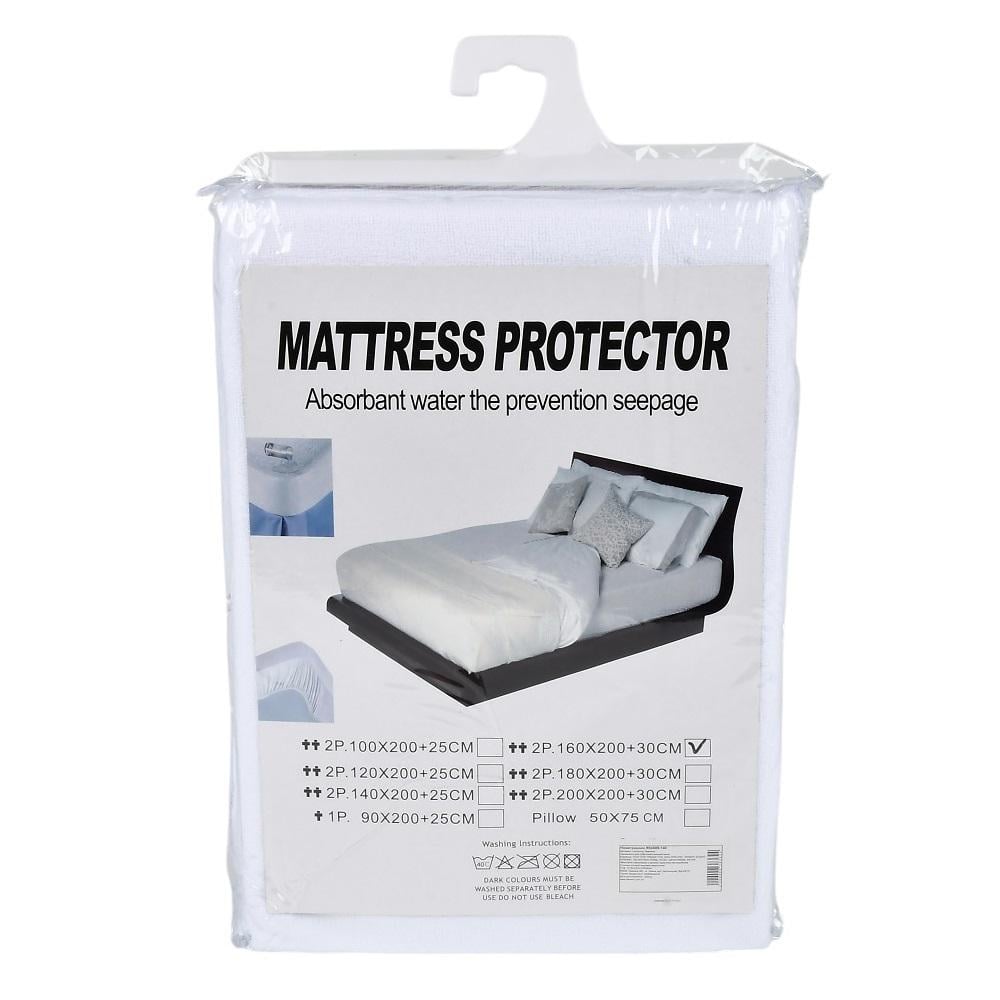 Наматрасник непромокаемый хлопковый Stenson R94699 160х200х25-30 см Белый (26074901) - фото 4