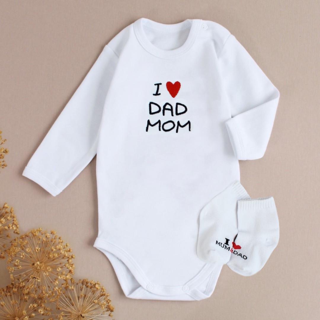 Боди с носками I Love Dad Mom 68 см 3-6 мес (2679643176) Боди с носками I Love Dad Mom 68 см 3-6 мес (2679643176)
